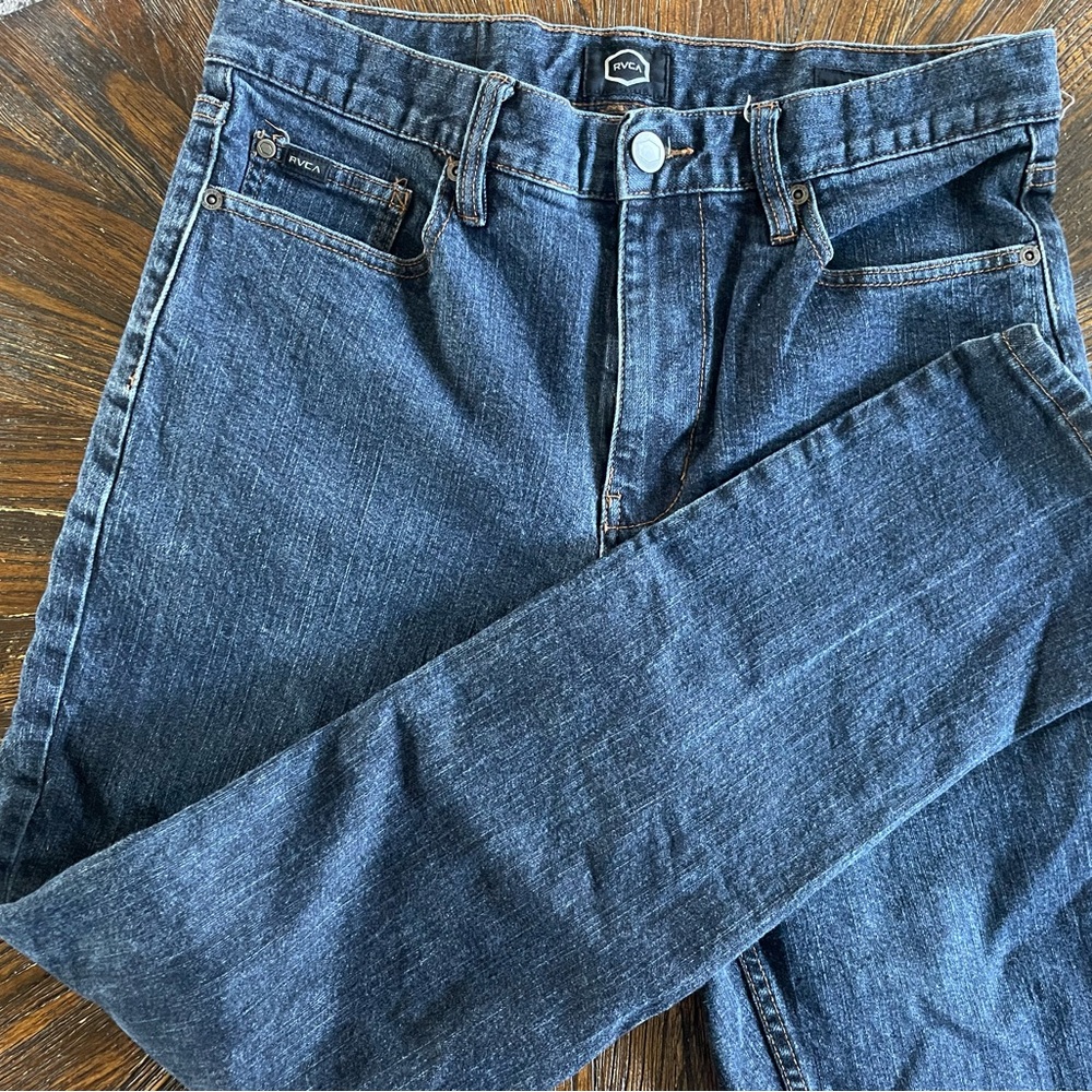 RVCA Blue Straight Jeans Classic Denim